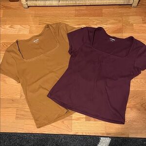 Old Navy Short Sleeve Tops - Mustard and Plum